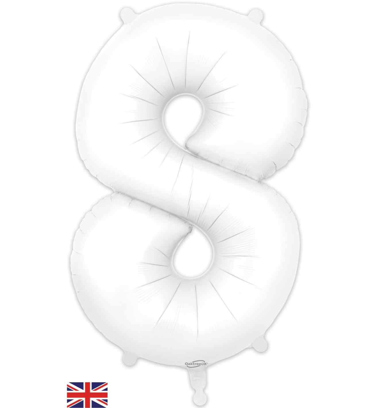 34" Matte White 8 Oaktree Foil Balloon