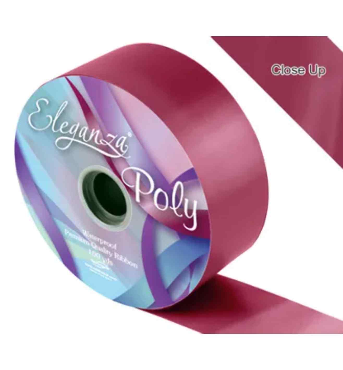 Eleganza Poly Ribbon 50mm x 91m Burgundy Ribbon
