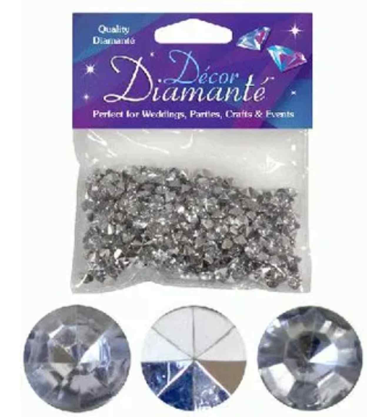 Decor Diamante Diamonds - Silver 6mm 28g