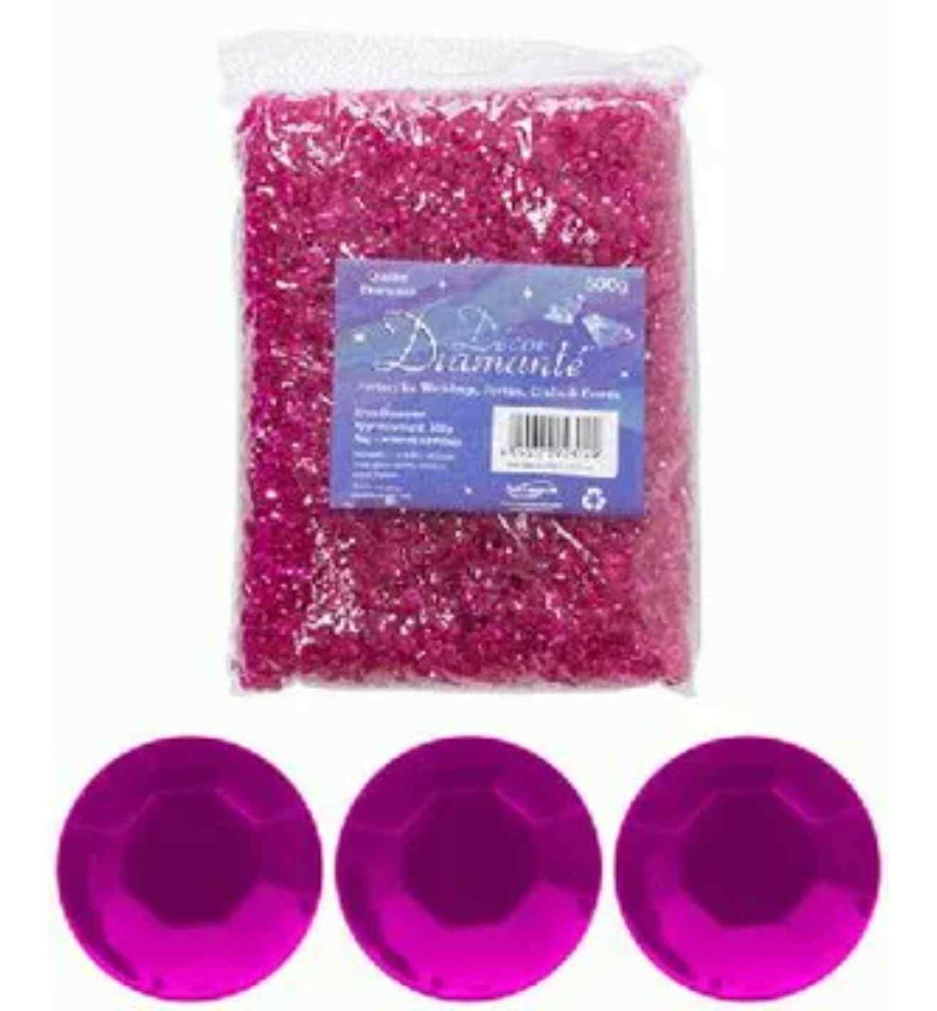 6mm Décor Diamante Diamonds 500g Bulk Bag Cerise No.29