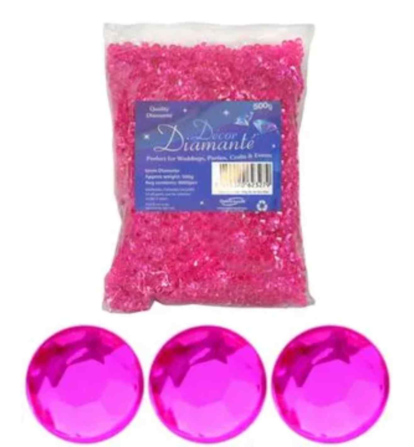 Decor Diamante Diamonds - Hot Pink 6mm 500g