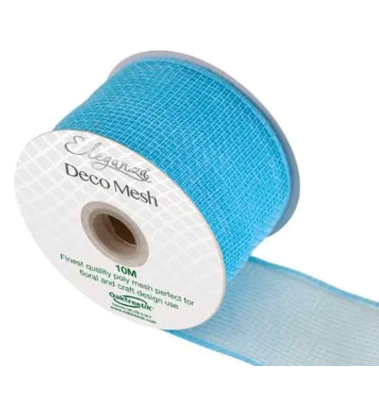 Eleganza Deco Mesh 63mm x 10m Lt Blue