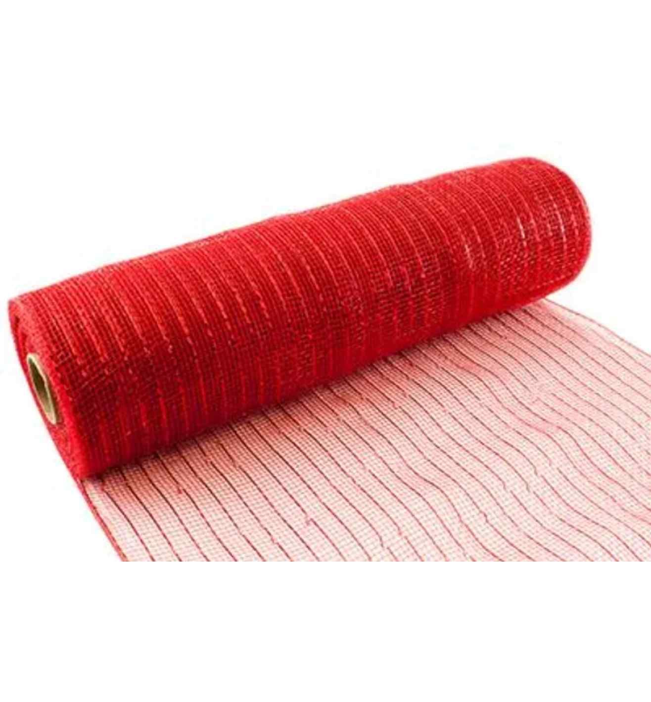 Eleganza Deco Mesh Metallic Red - 25cm x 9.1m