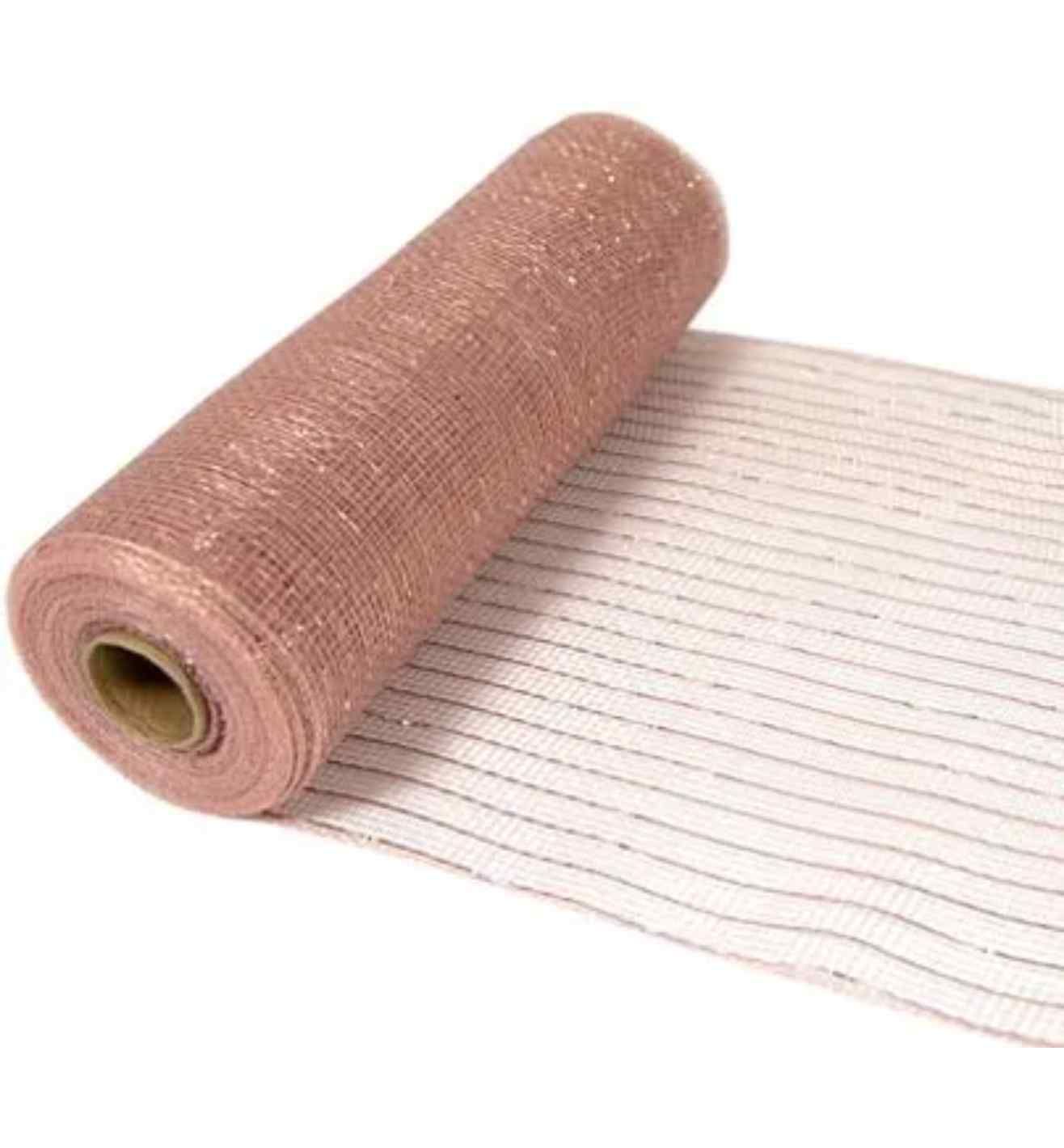 Eleganza Deco Mesh Metallic Rose Gold - 25cm x 9.1m