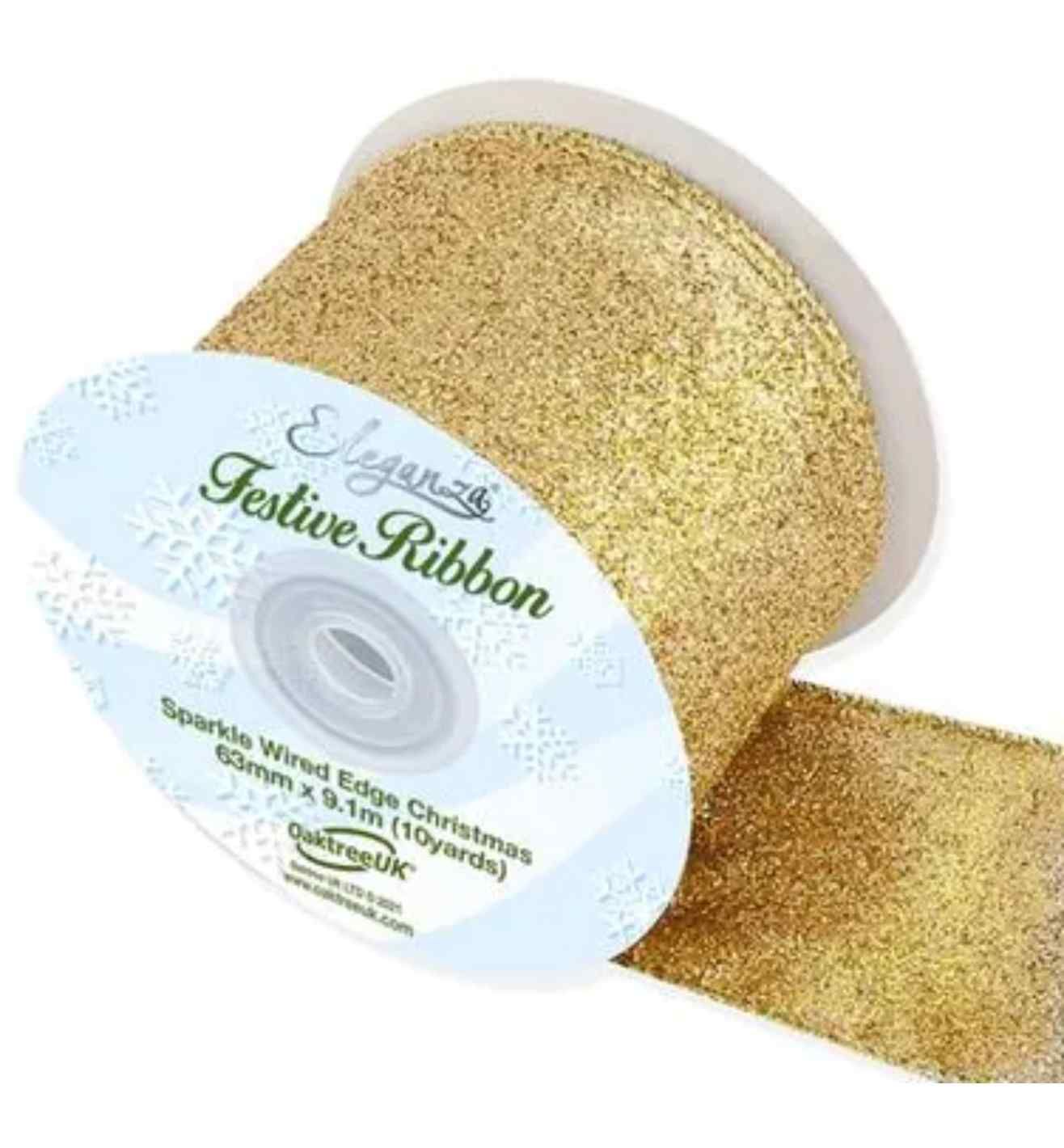 Luxury Wired Edge Ribbon 63mm x 9.1m (10 Yards ) Gold