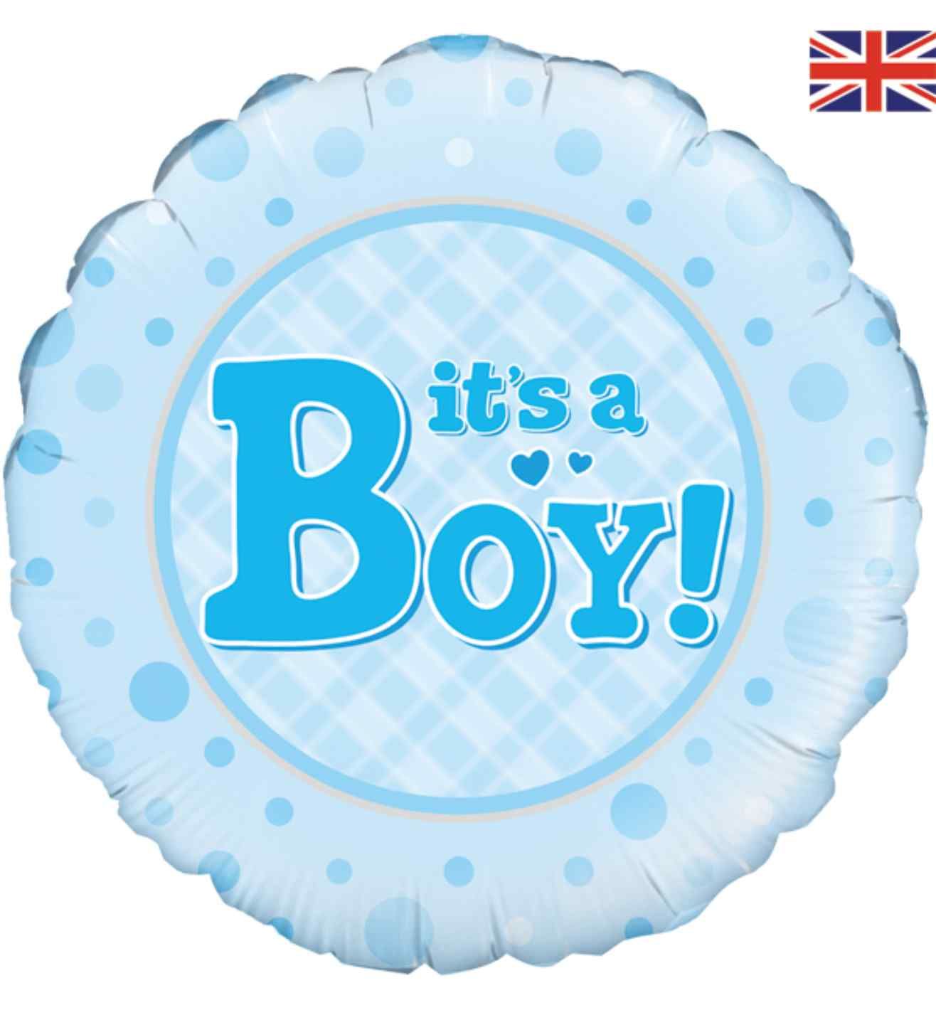 18" Oaktree 'It's A Boy' Blue Round