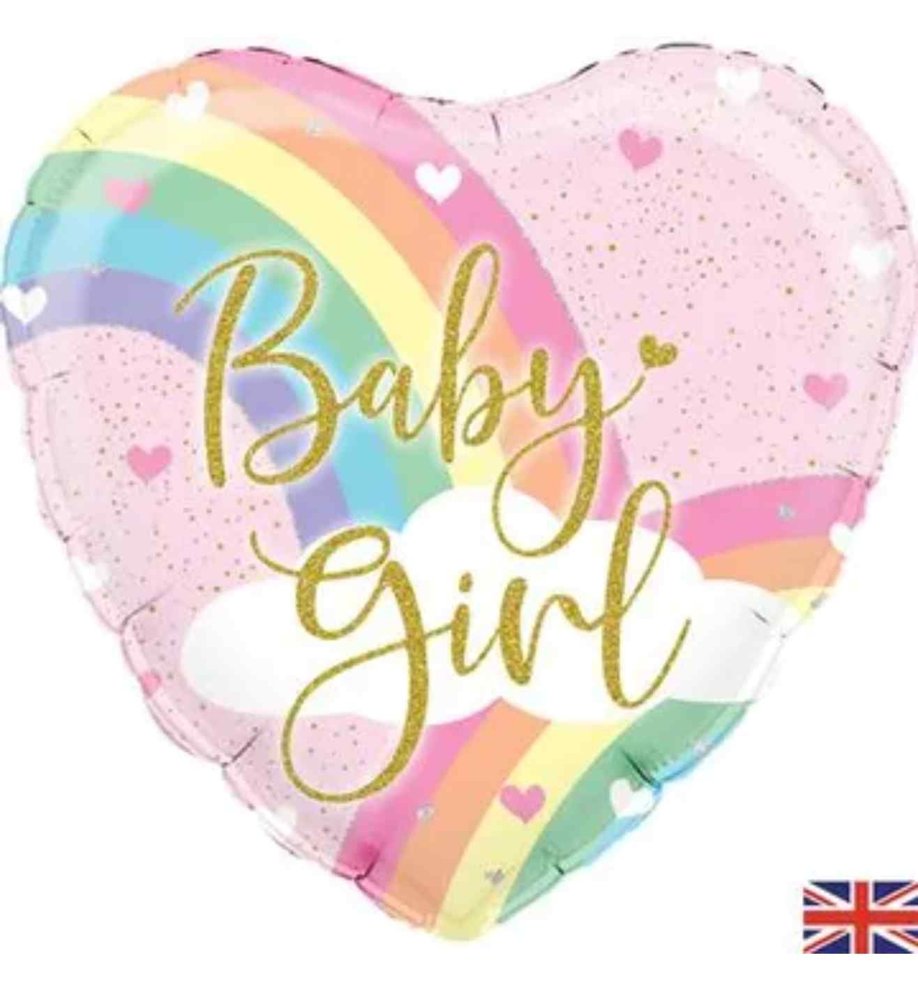 18" Oaktree Pastel Rainbow Baby Girl Heart