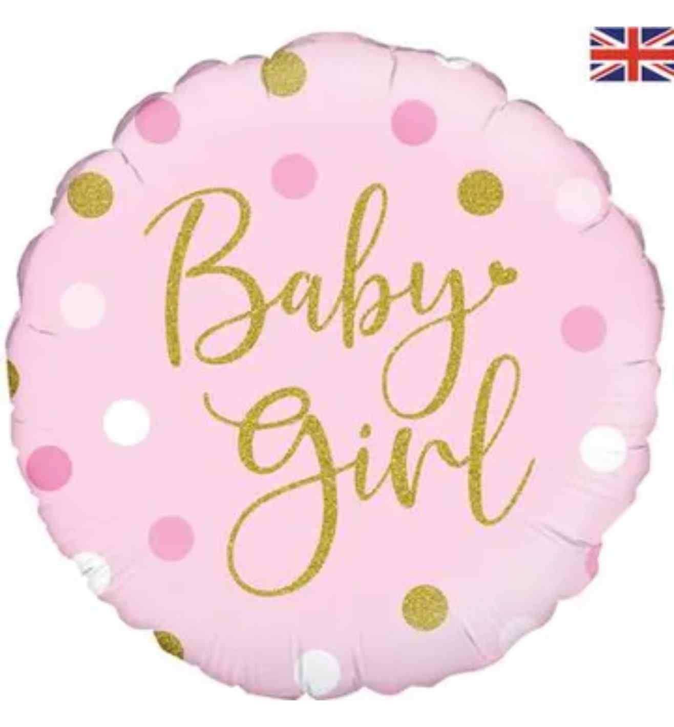 18" Oaktree Sparkling Baby Girl Dots Round