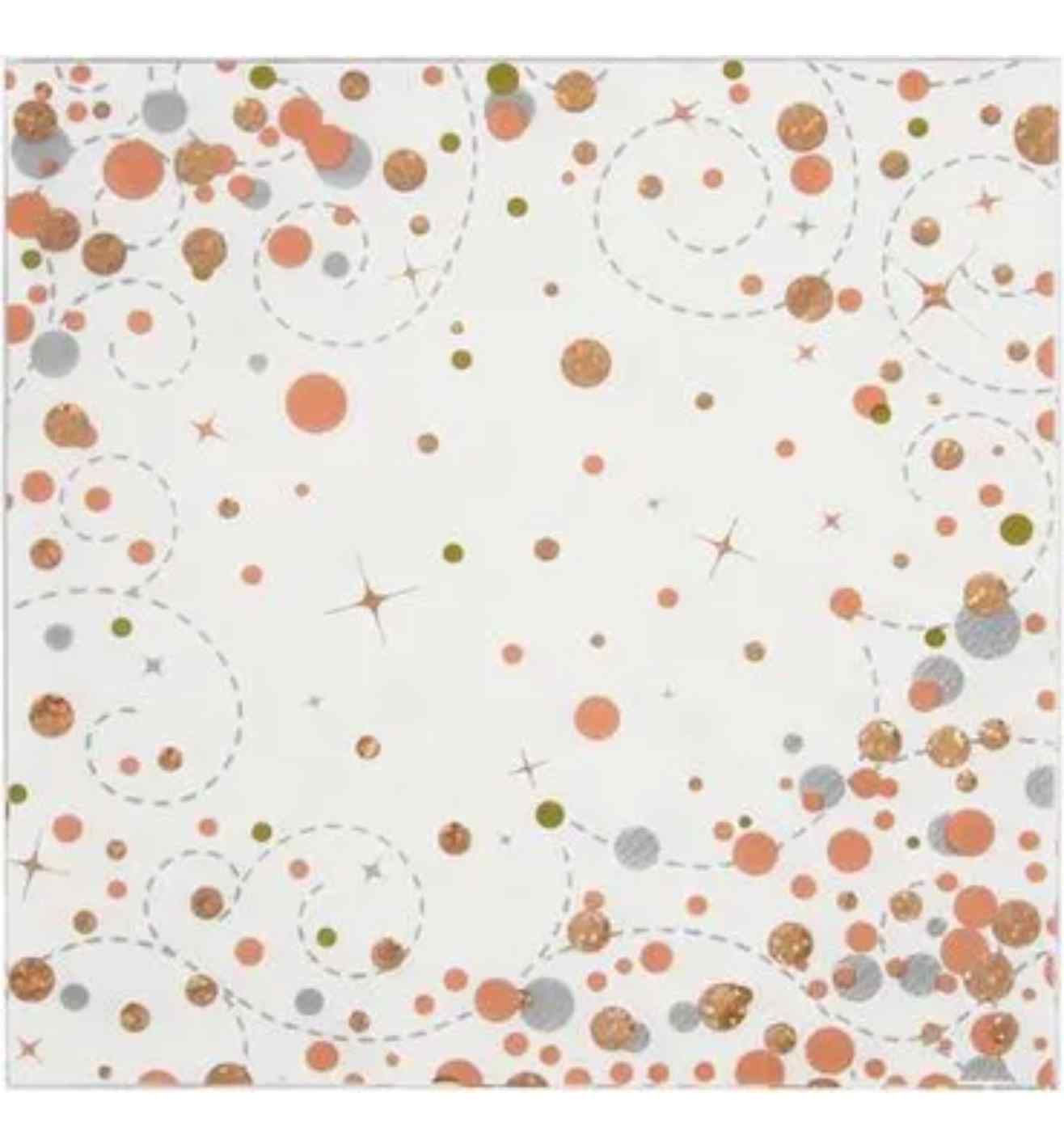 Sparkling Fizz Rose Gold 33cm x 33cm 3-ply Napkins 16pcs