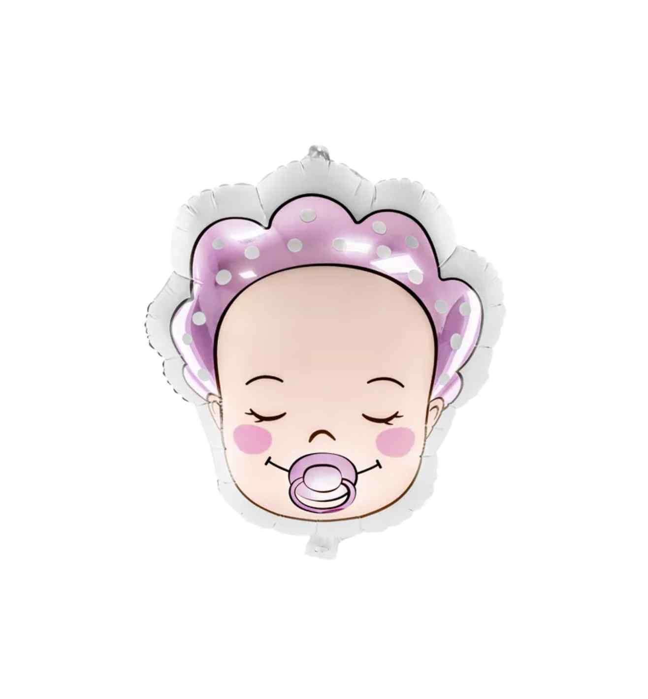 Party Deco Pink Baby Head Balloon