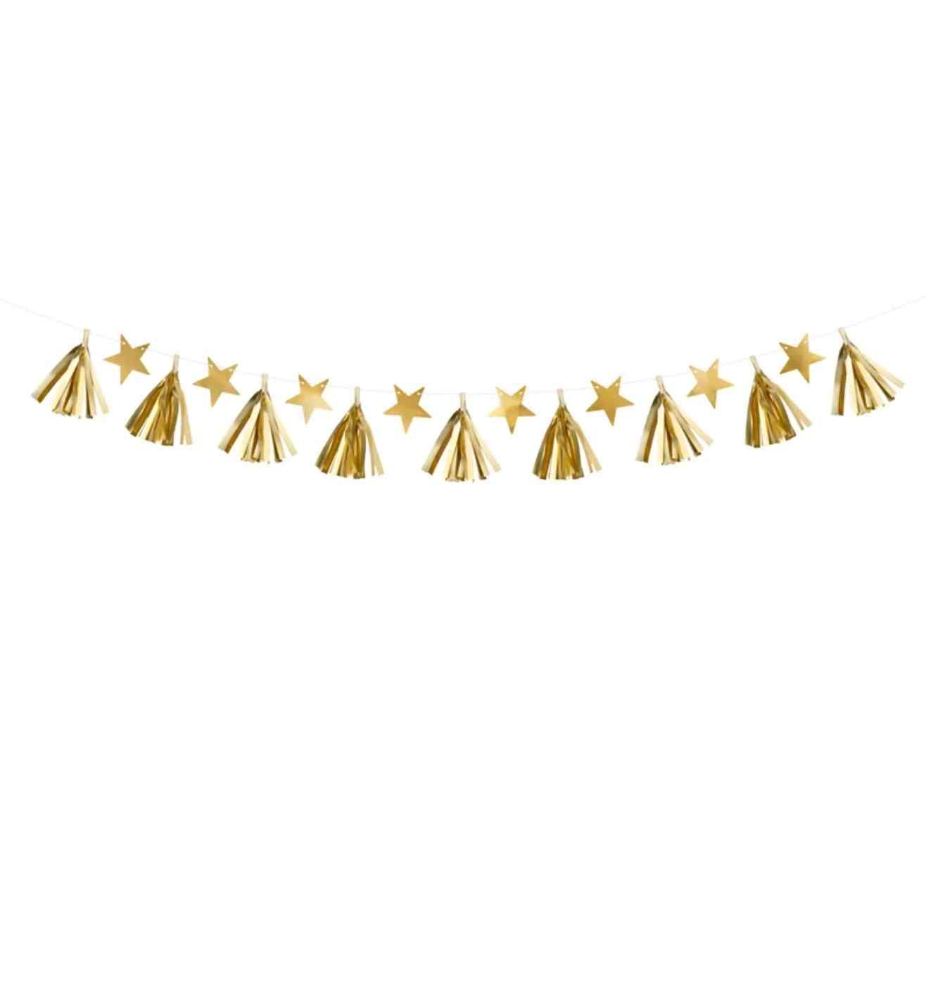 Gold Stars Paper Garland