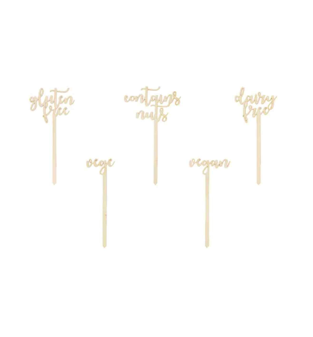 16cm Sweet Table Toppers 5 kinds, dairy free, gluteen free, vegan, vege & contains nuts