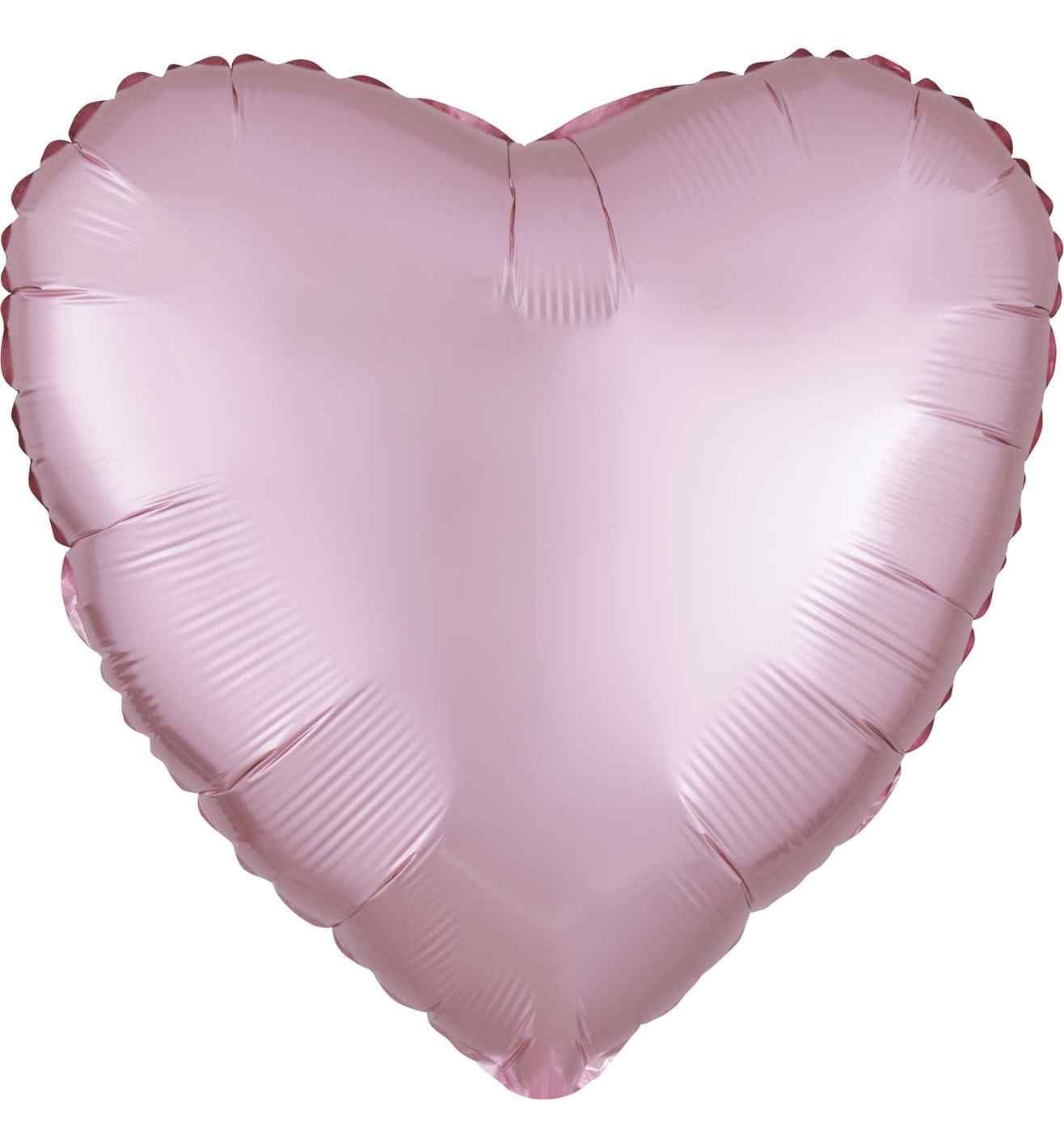 17" Pastel Pink Heart Satin Luxe Foil Balloon Anagram - Unpackaged