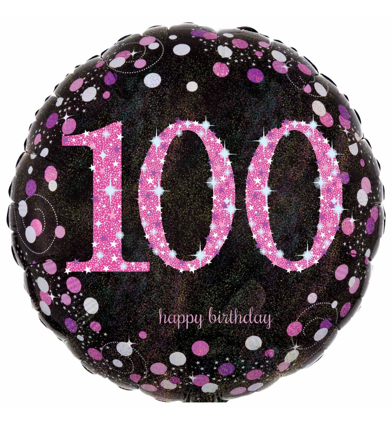 18" Pink Sparkling Celebratoin 100th Prismatic Foil Balloon