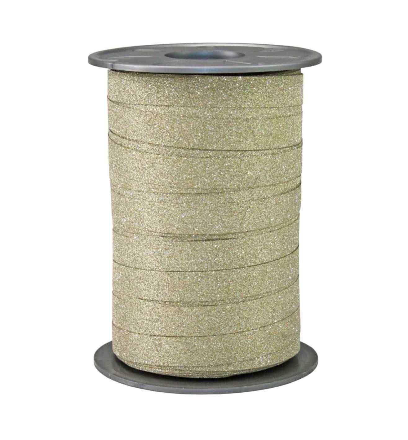 Poly Glitter Gold Ribbon 10mm x 100m