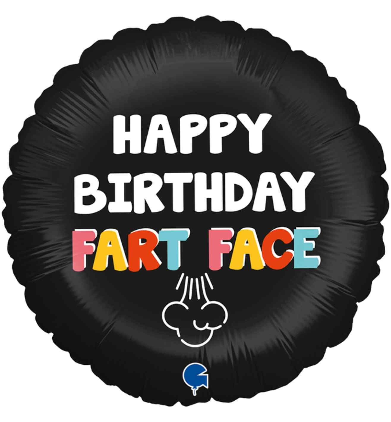 18" Grabo Happy Birthday Fart Face Round