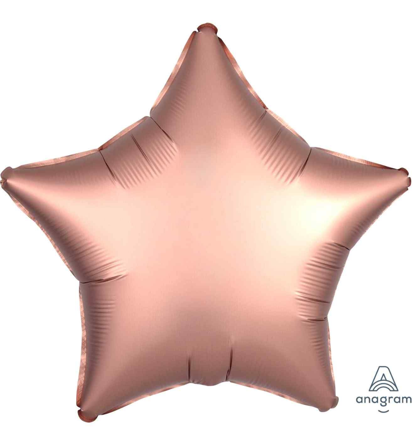 17" Rose Copper Star Satin Luxe Foil Balloon Anagram - Unpackaged