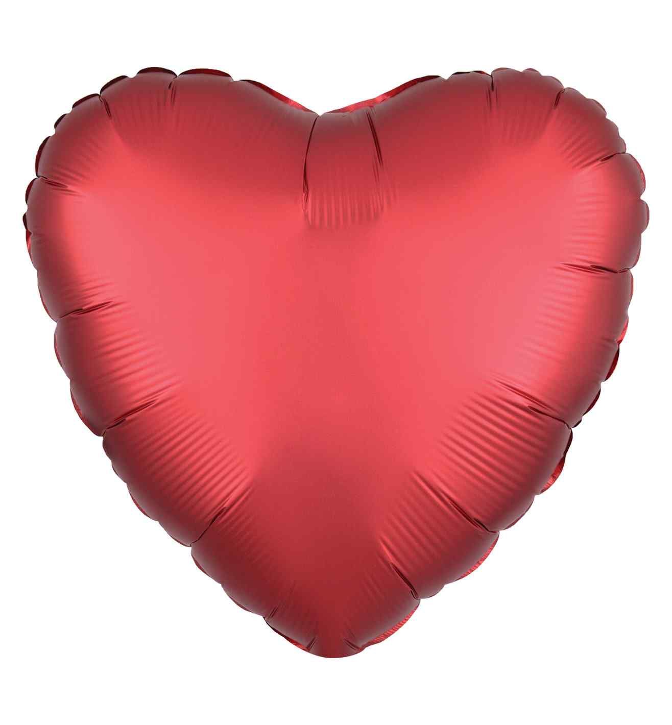 17" Sangria Heart Satin Luxe Foil Balloon Anagram - Unpackaged