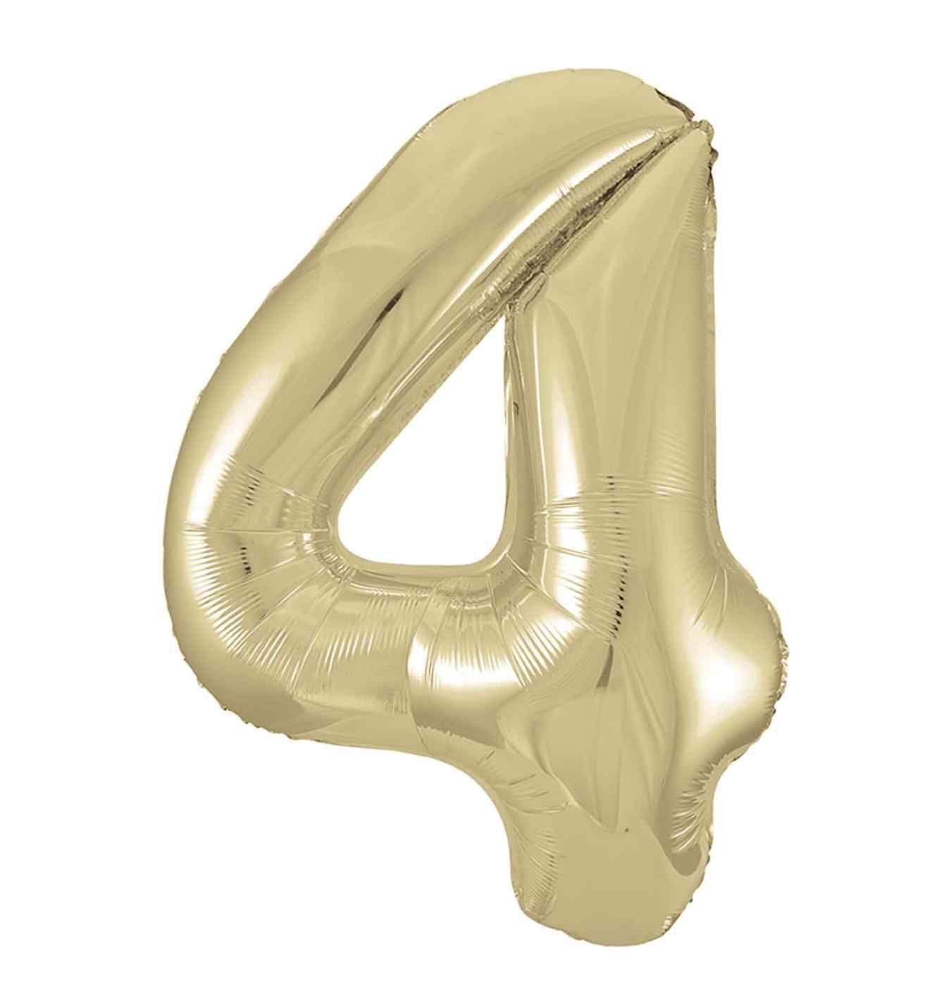 34" Unique Party Gold 4 Foil Balloon