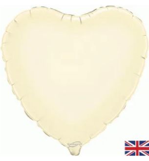 18" Oaktree Ivory Heart Upackaged Foil Balloon