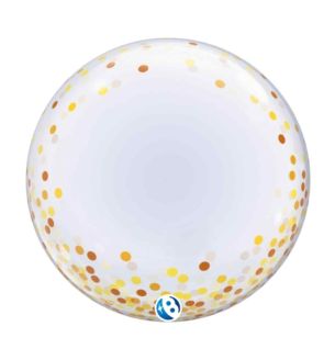 24" Gold Confetti Deco T Bubble