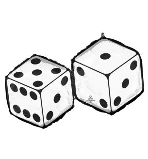 30" Feeling Lucky Casino Dice SuperShape Anagram Foil Balloon