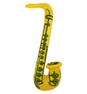 75cm Inflatable Saxophone Neon Yellow