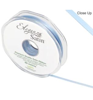 Eleganza Satin Double Faced Light Blue - 3mm x 20m