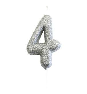 number-4-glitter-cake-candle-silver