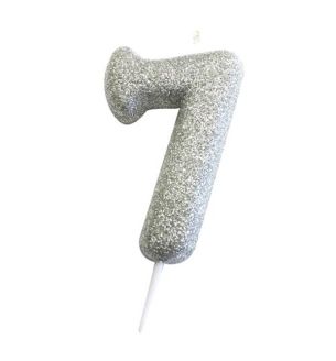 number-7-glitter-cake-candle-silver