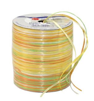 Raffia Ribbon Orange and White 50m Spool