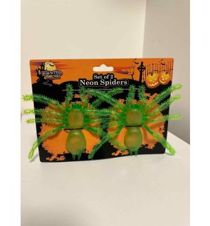 set-of-2-green-neon-spiders