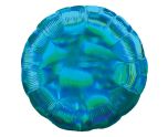17" Cyan Iridescent Round Foil Balloon Anagram - Unpackaged