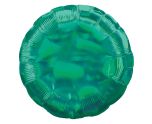 17" Green Iridescent Round Foil Balloon Anagram - Unpackaged