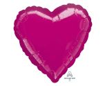 17" Metallic Fuchsia Heart Foil Balloon Anagram - Unpackaged