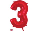34" Red Number 3 Oaktree