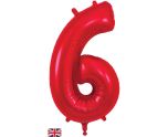 34" Red Number 6 Oaktree