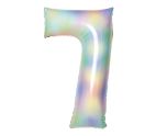 34" Amscan Number 7 Pastel Rainbow Foil Balloon