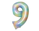 34" Amscan Number 9 Pastel Rainbow Foil Balloon