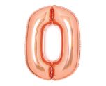 34" Amscan Number 0 Rose Gold Foil Balloon