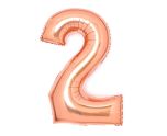34" Amscan Number 2 Rose Gold Foil Balloon