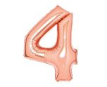 34" Amscan Number 4 Rose Gold Foil Balloon