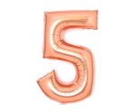 34" Amscan Number 5 Rose Gold Foil Balloon