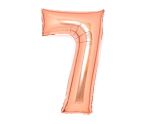 34" Amscan Number 7 Rose Gold Foil Balloon