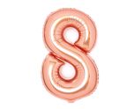 34" Amscan Number 8 Rose Gold Foil Balloon