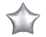 17" Amscan Silk Lustre Silver Star Foil Balloon