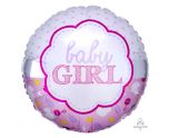 17" Anagram Baby Girl Scallop Foil Balloon