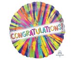18" Painterly Burst Congratulations! Foil Balloon