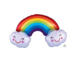 Rainbow with Clouds SuperShape Foil Balloon