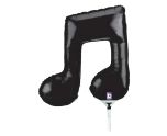 Mini Music Note Double Black Foil Balloon